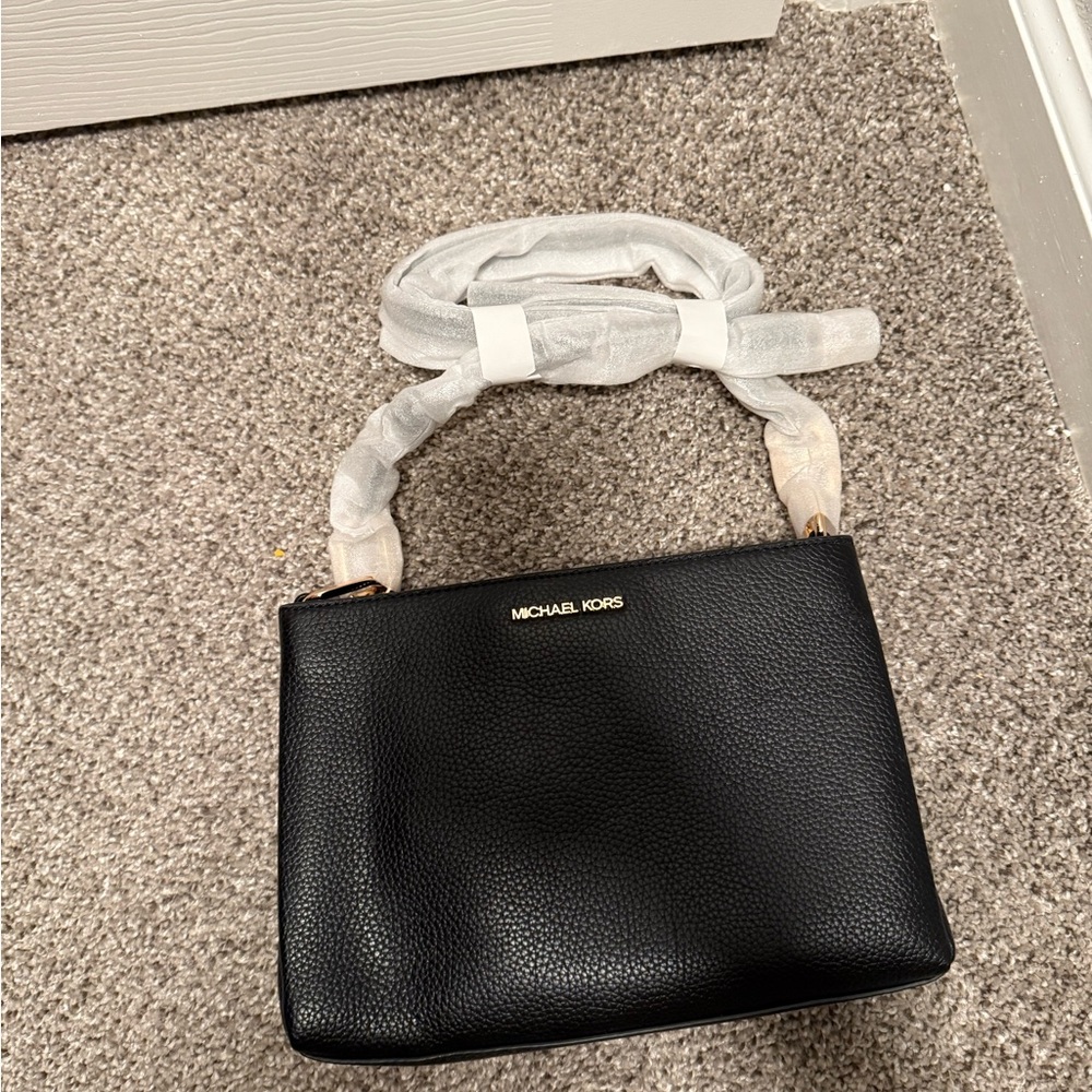 Michael Kors Black Leather Shoulder Bag